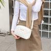 Women Shoulder Bags Embroidered PU Lattice Crossbody Bag Solid Color Stylish Ladies Handbags Shopping Daily Purse