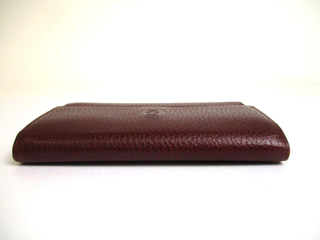 Authentic Cartier Must De Cartier Bordeaux Leather Trifold Wallet #a601  Refurbished