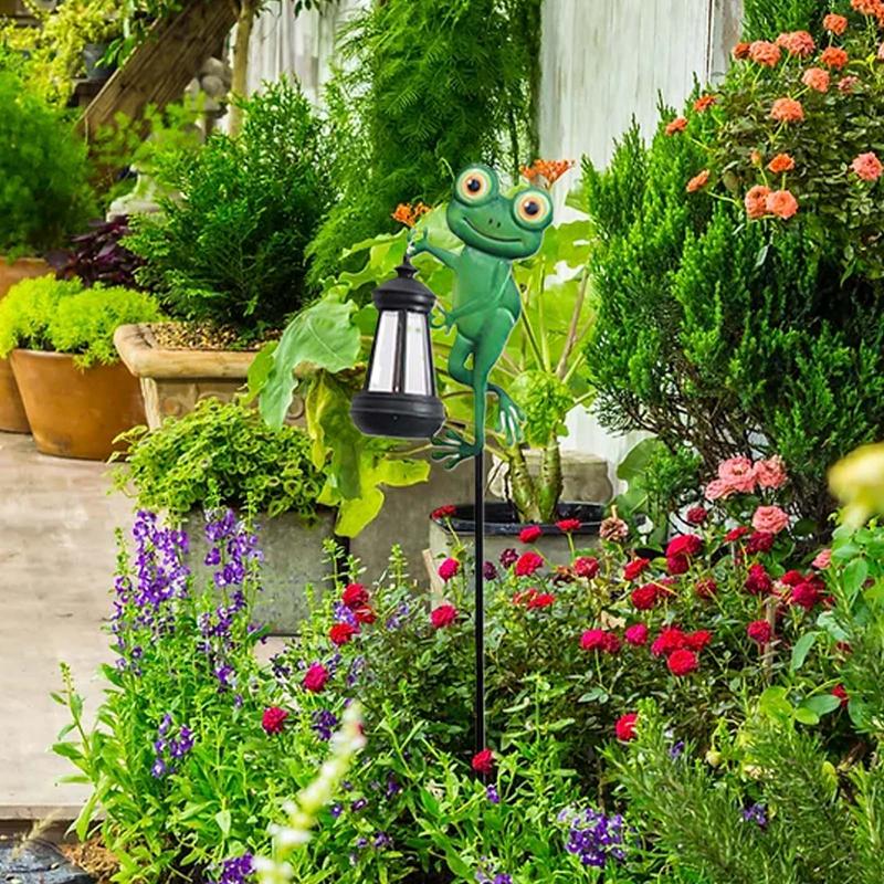 Solar Garden Stakes Waterproof Frog Solar Pathway Light Outdoor Figurine For Path Lamps Ground Waterscape Lawn Easter Pathway