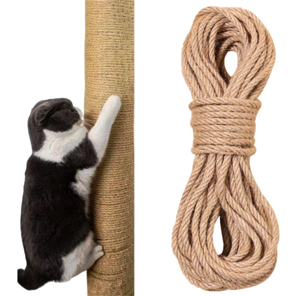 50M Sisal Rope Wear-resistant 8MM Diameter DIY Scratching Post Rope Durable Reusable Desk Legs Binding Rope Pet Cat Scratchers