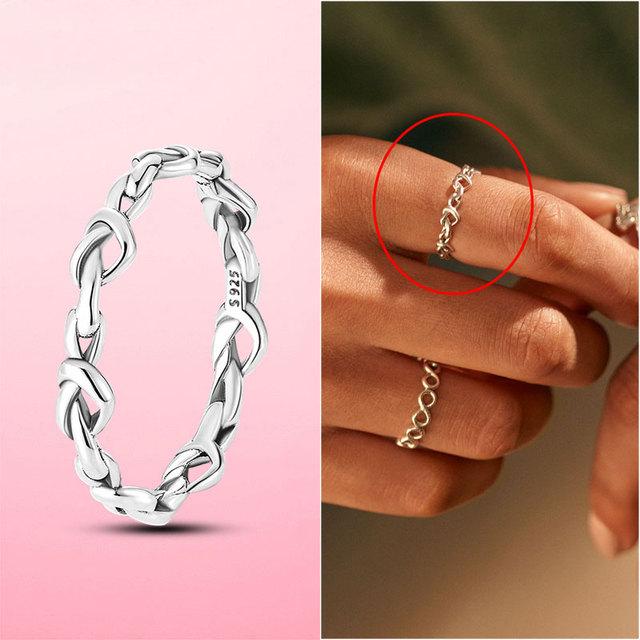 925 Silver Stackable Infinite Heart Daisy Flower Ring for Women Original Silver 925 Rings Brand Jewelry Gift