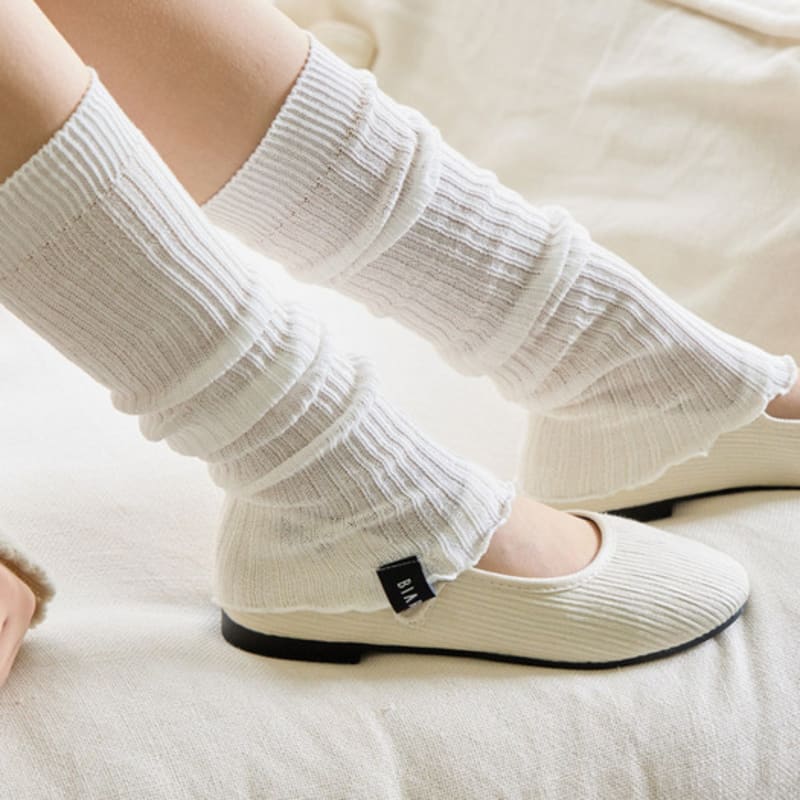 

Biarritz socks [2SET] Henri Label Point Frill Warmer 3 colors ivory