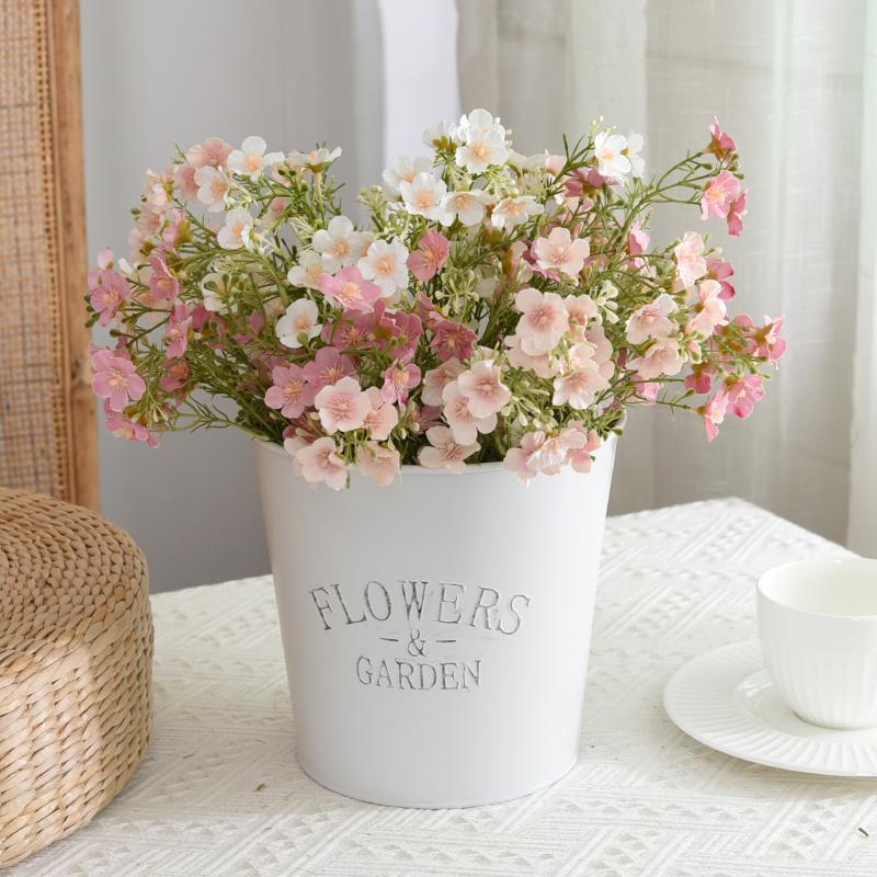 Rustic Flasket Set Artificial Flowers Dried Flowers Living Room Desktop Floral Art Decorations Small Floral Pattern Tia...