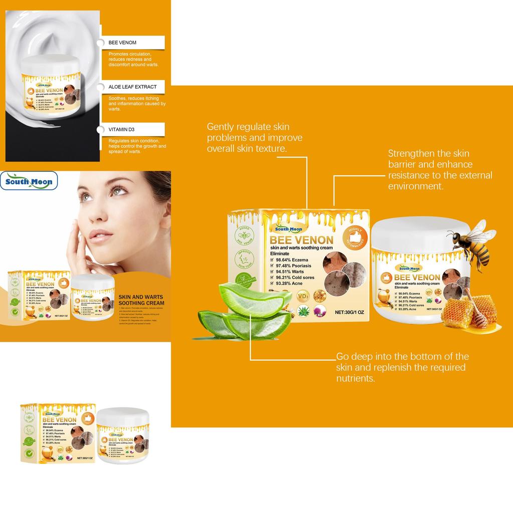 South Moon Bee Venom Cream Gentle Cleansing Smooth Hydrating Daily Massage Cream