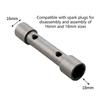 2Pcs 16Mm 18Mm Double Headed Steel Ignition Spark Socket Wrench Three Jaw Wrench for Car Maintenance Disassembly