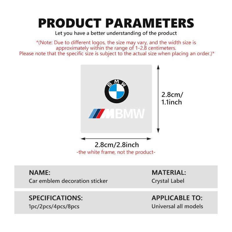 Car Logo Sticker Emblem Auto Body Decal Decor Accessories For BMW M Sport M2 M3 M4 M5 M6 E46 E90 E60 F10 F20 E87 X3 X6 PI1