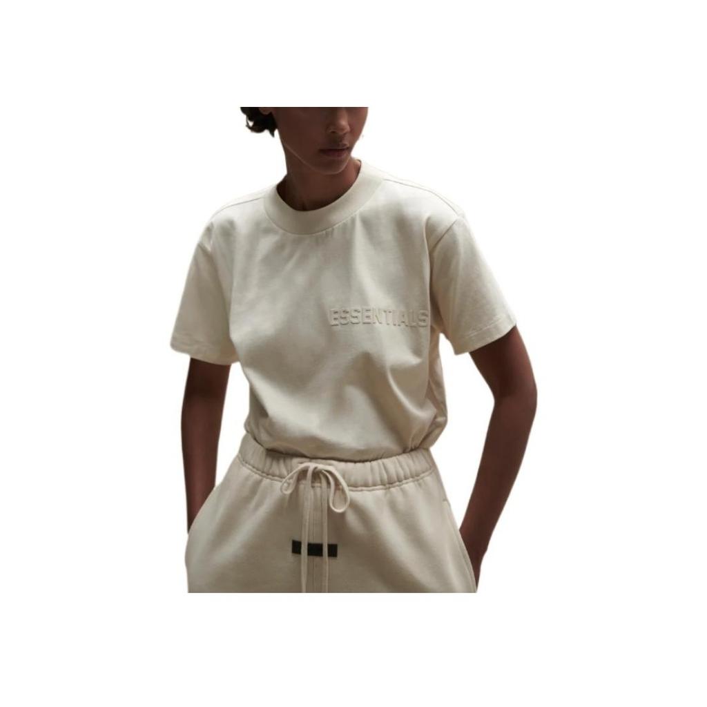 Fear Of God Essentials Short Sleeve T-Shirt Women Tops Egg-Shell FOG-FW22-009