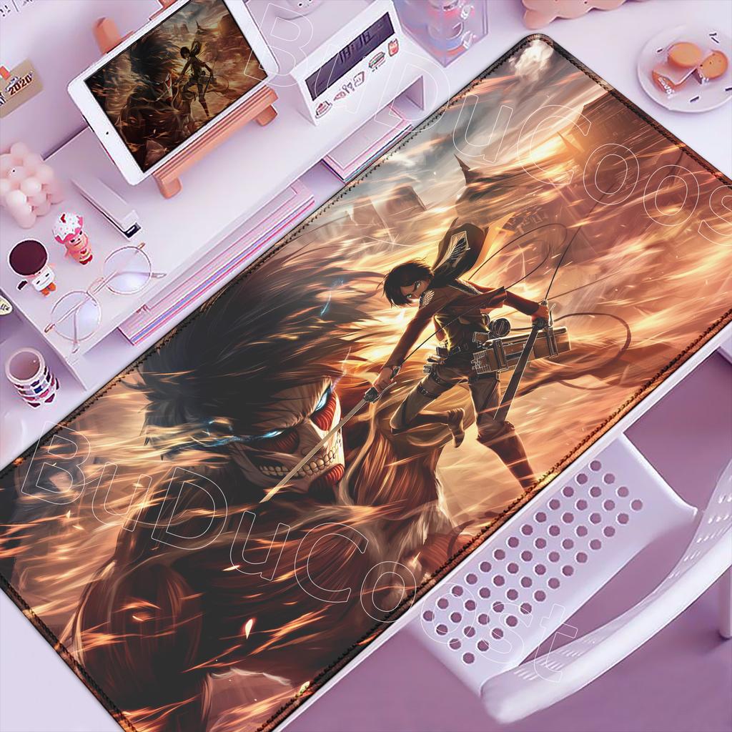 New Cool Anime Attack On Titan Large Mouse Pad Computer Non-slip Mousepad XXL 900x400mm Gaming Laptop Keyboard Mouse Mats Carpet