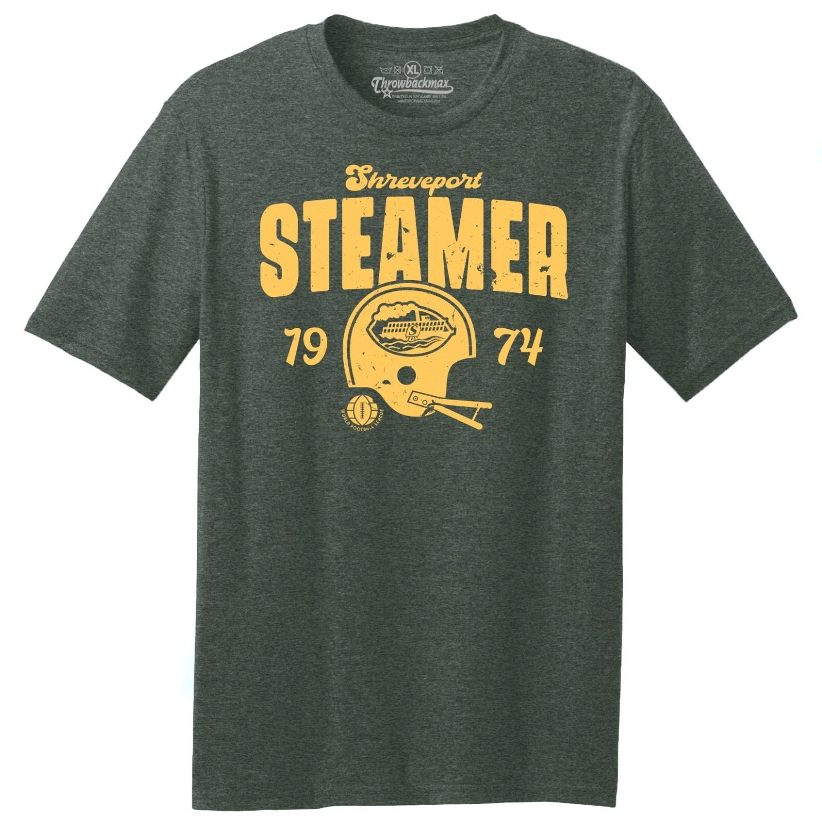 

Shreveport Steamer 1974 WFL Football TRI-BLEND Tee Shirt - Saints, Pelicans S