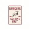 Tin Sign Wall Art, Reindeer Parking Decor, Christmas Gift for Home, Winter Nordic Metal Poster