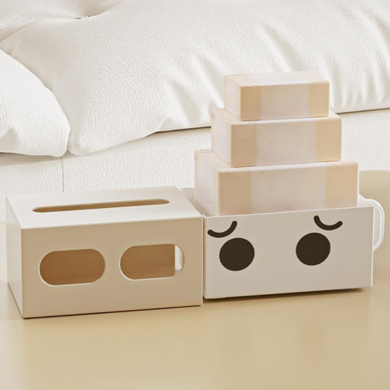 Expression Paper Towel Box Big Eyes Tissue Box Multifunctional Paper Storage Box Home Table Decoration Tissue Case Elegant