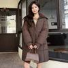 Lamb's wool down cotton jacket women's mid-length thickened jacket 2025 new winter lapel padded jacket high-end cotton jacket