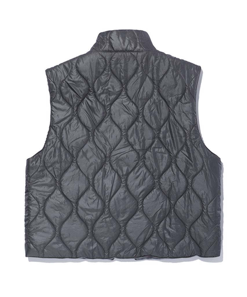 Critic Dyeing Corduroy Reversible Padding Vest Charcoal