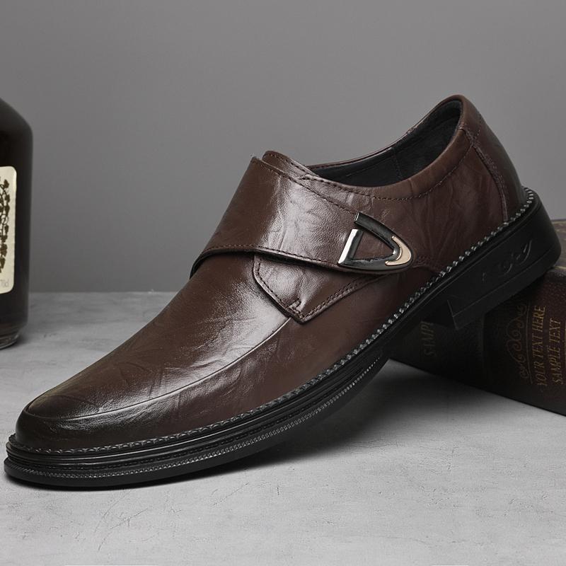 Mode Hög Kvalitet Herr Loafers Äkta Läder Herr Business Skor Klassiska Vintage Herr Fritidsskor Allmatch Herrskor för Bröllop