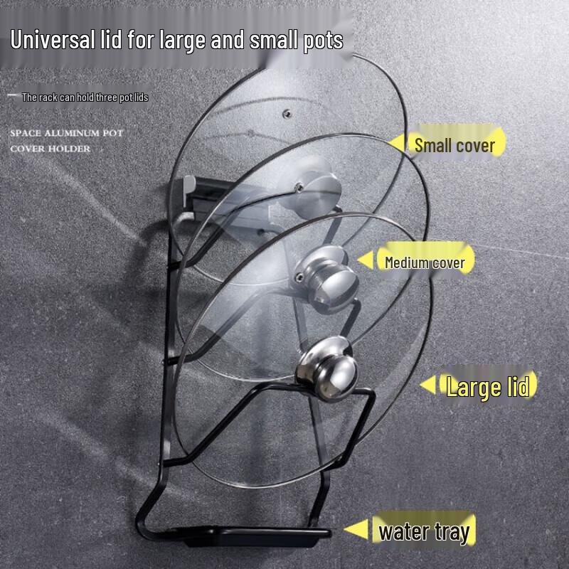 Xiyao Wandmontierter Küchen-Topfdeckel- & Schneidebrettständer
