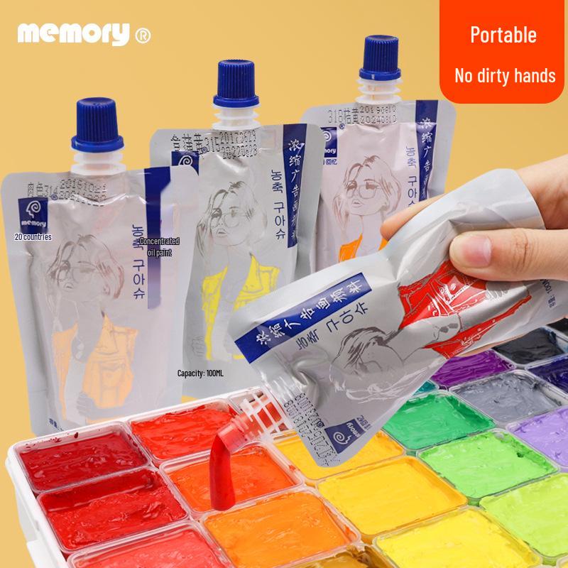 Portable 100ML Memory Gouache Paint with Refill - Ideal for Art Exams and Student Training