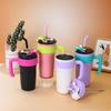 New American handle coffee cup 111 stainless steel thermos cup Big Mac large capacity straw ice cup
