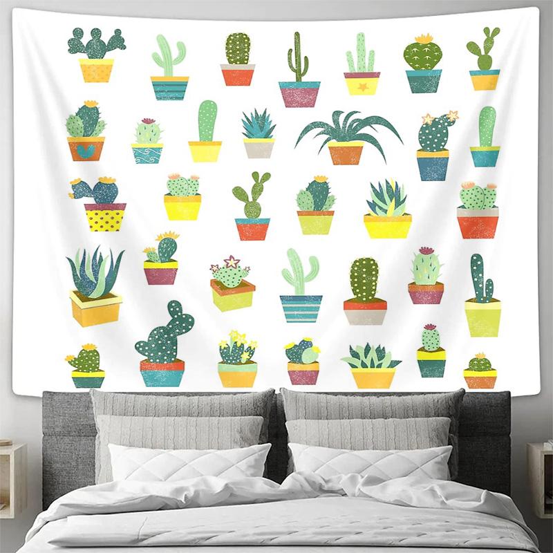 Boho Tapestry Wall Hanging Desert Cactus Plant Nature Aesthetic Room Decor Dorm Wall Art Hippie Home Textile Festival Gift Large