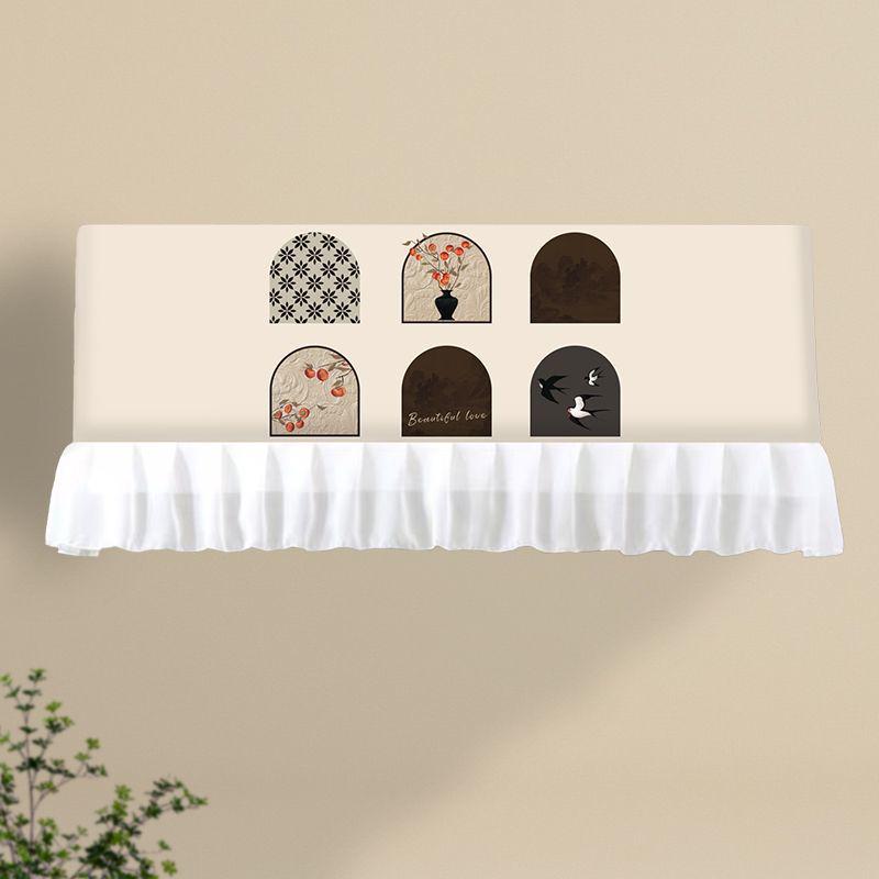 Air Conditioner Wind Deflector: Prevents Direct Blowing with Cute Print, Fits Hanging Units, Fully Enclosed Dust Cover Included.