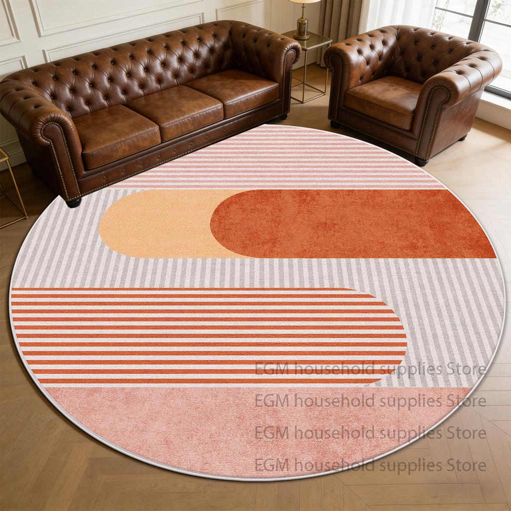Modern Style Soft Rugs Minimalist Bedroom Decoration Living Room Round Carpet Anti-slip Bedside Cloakroom Study Mat Washable