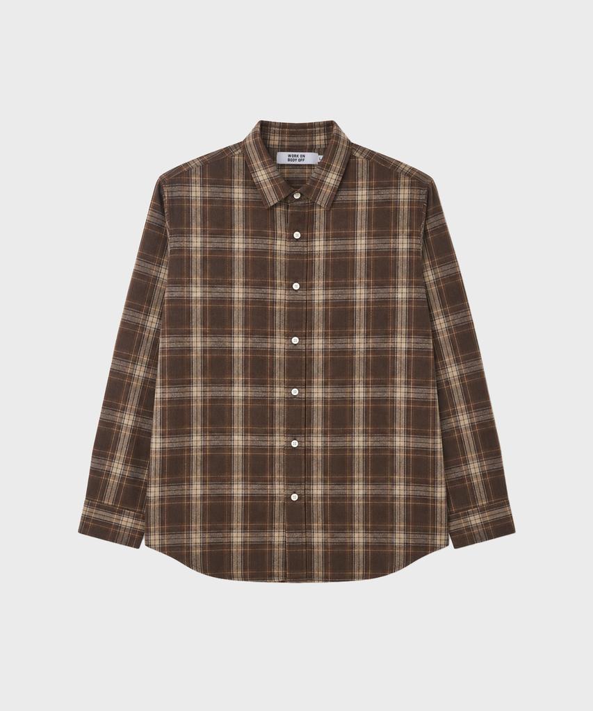 WORK ON BODY OFF Norma Semi-Overfit Check Shirt [Brown]