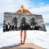 Retro Yellowstone National Park Beach Towel Vintage Mountain Flat Print Microfiber Quick Dry Towel for Camping Swimming Travel