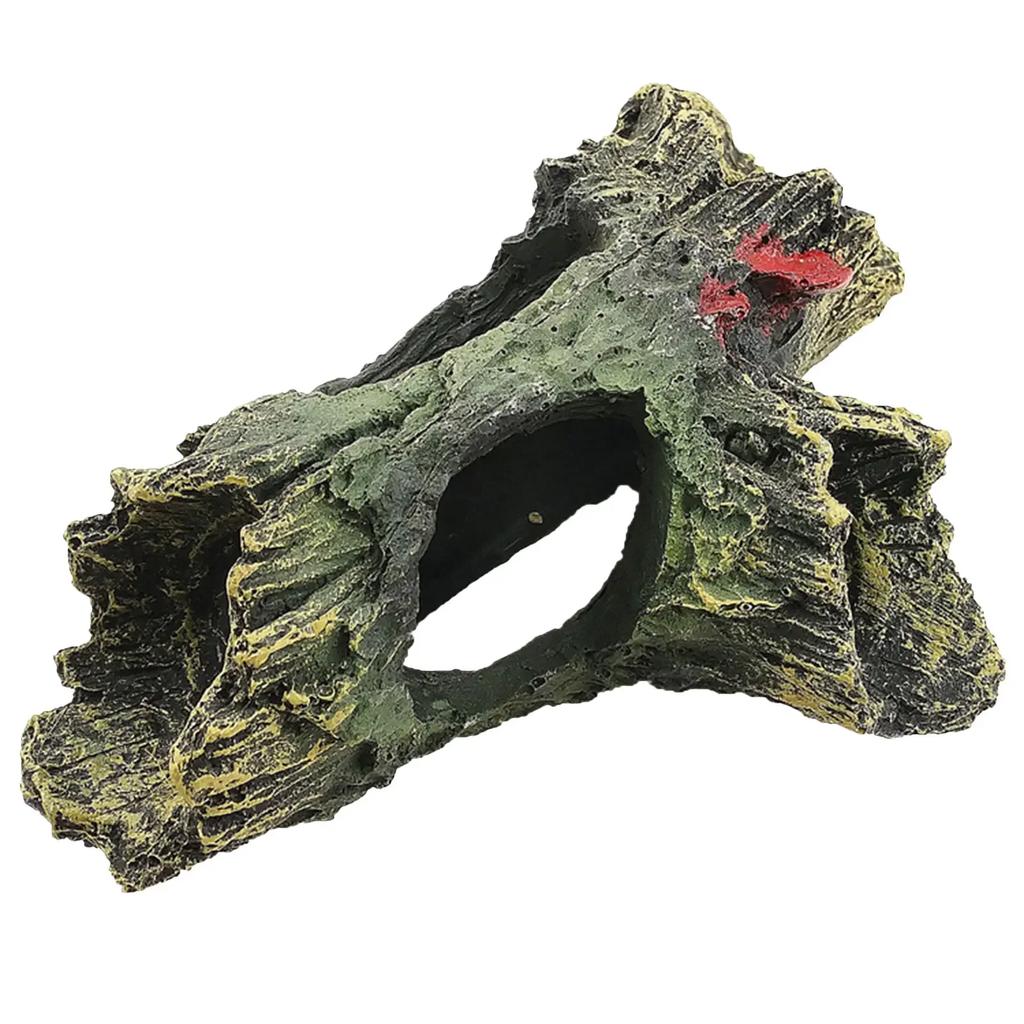 Fish Tank Escape Hole Multifunction Resin Fish Hiding Cave Non-toxic Aquarium Dead Wood Decoration for Fish Tank Decor