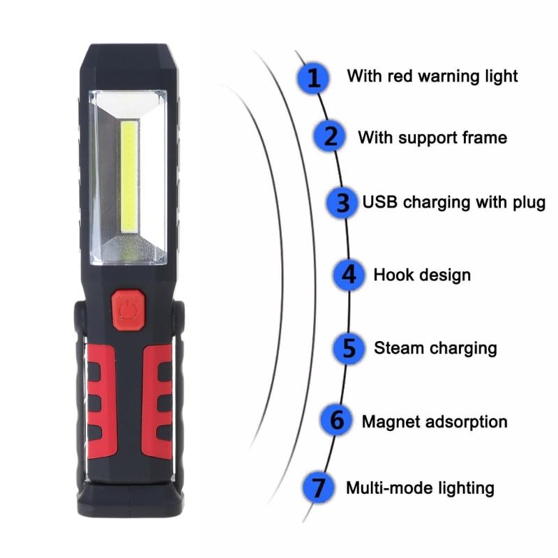 COB LED Magnetic Working Light Torch Portable Inspection Trouble Lights Lamp Super Bright for Car Trailer Truck Repair