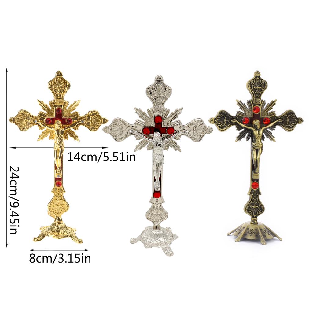 Religious Crucifix Jesus Christ for Cross Statue Desk Decor with Accurate Cut Fancy Gift for Men Women Religion Faith Pe