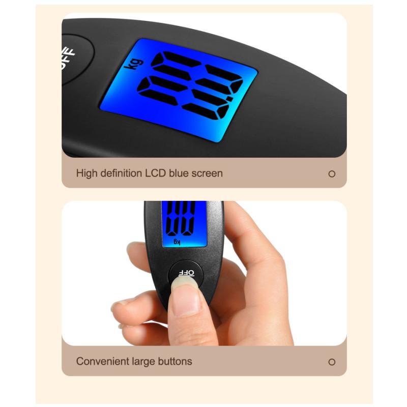 40kg/100g Portable Luggage Scale High Precision Travel Digital Hanging Scales With Webbing Belt LCD Digital Electronic Luggage
