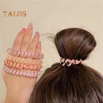 5 pezzi piccole spirali per capelli elastici per coda di cavallo donne elastici per capelli regolabili cordino telefonico accessori per capelli scrunchie versatili