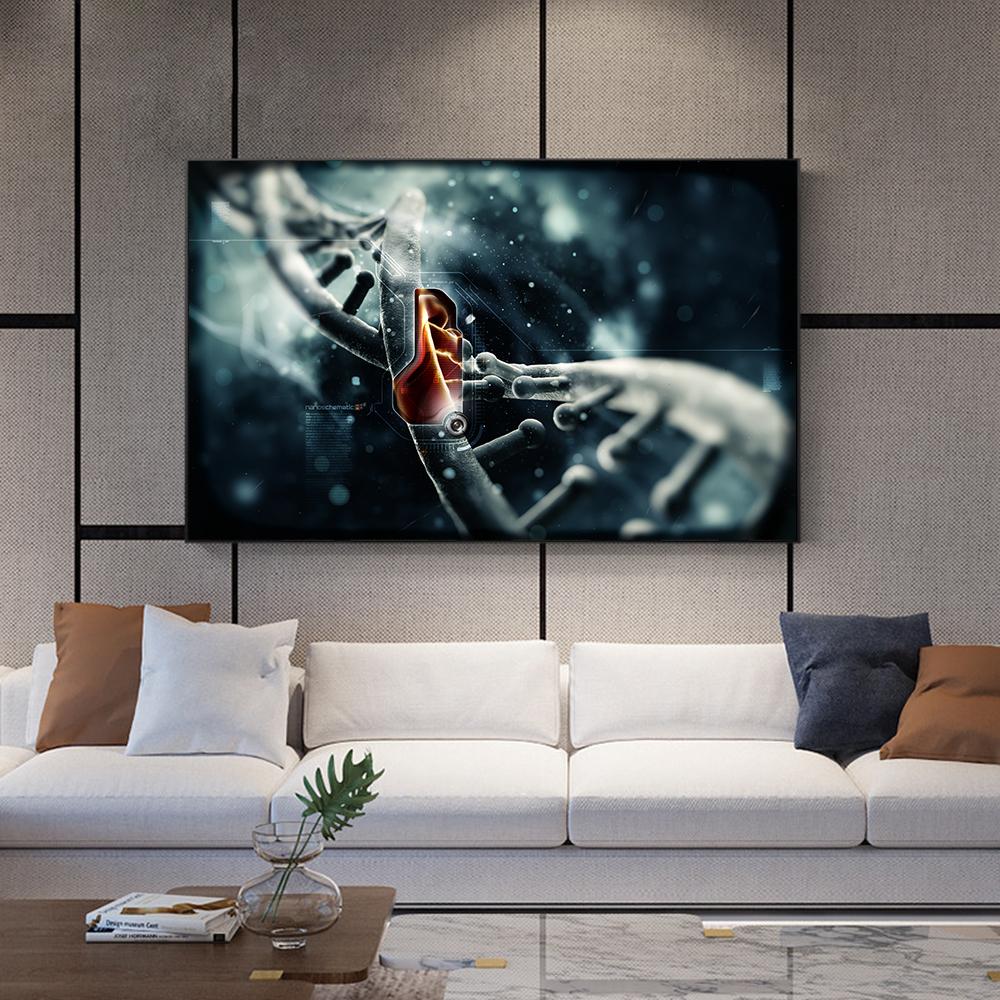 DNA Ematologico Immagine Tecnologia Moderna Arte Murale Stampa su Tela Poster Schema Nanotecnologico per Regalo Soggiorno Decorazione Casa Cuadros