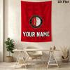 Custom Name Feyenoord Wall Tapestry Aesthetic Wall Hanging Printed Fabric Blanket Decorative Tapestries for Bedroom Living Room Home Decor
