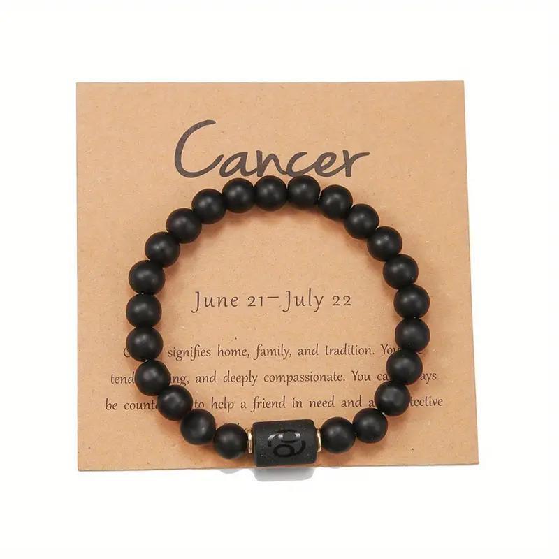 Tiger Eye & Picture Stone Beaded Bracelet with Zodiac Charms