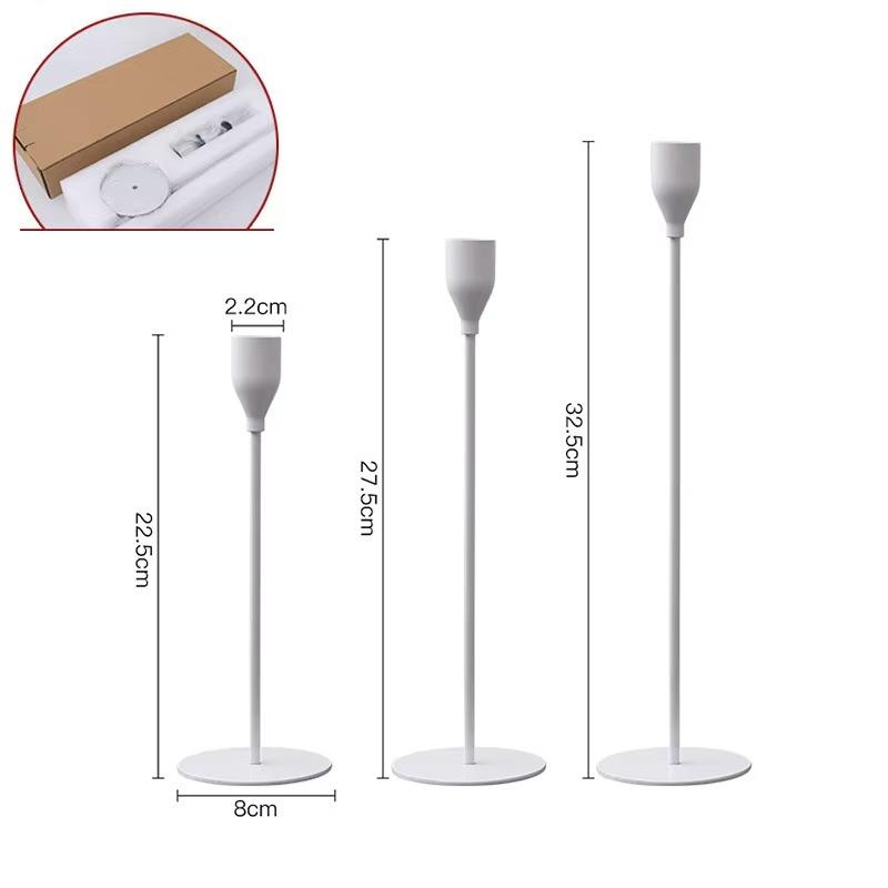 Candle Holder 1PCS Metal Electroplated Candle Holder Ornament Table Candlelight Dinner Model Room Wedding Props Home Decoration
