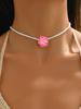 Soft Pottery Egg Flower Shell Hand-woven Necklace Bracelet Anklet Set Pink Beach Wind 18 Hours Delivery