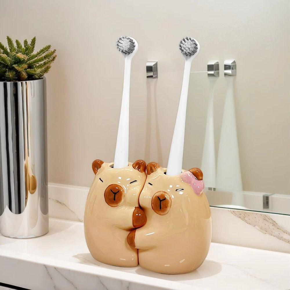 Ceramic Couple Toothbrush Rack Creative Electric Toothbrush Stand  Valentine's Day Gift