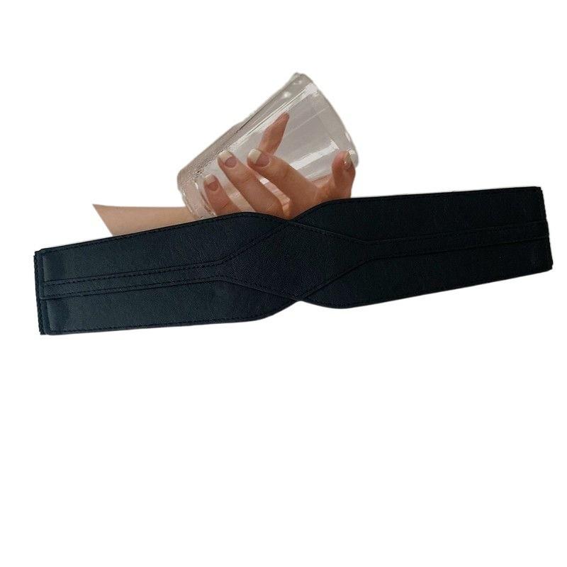Black Fashionable Youthful Wide Waist Belt For Women Trendy Dress Accessory For Every Occasion