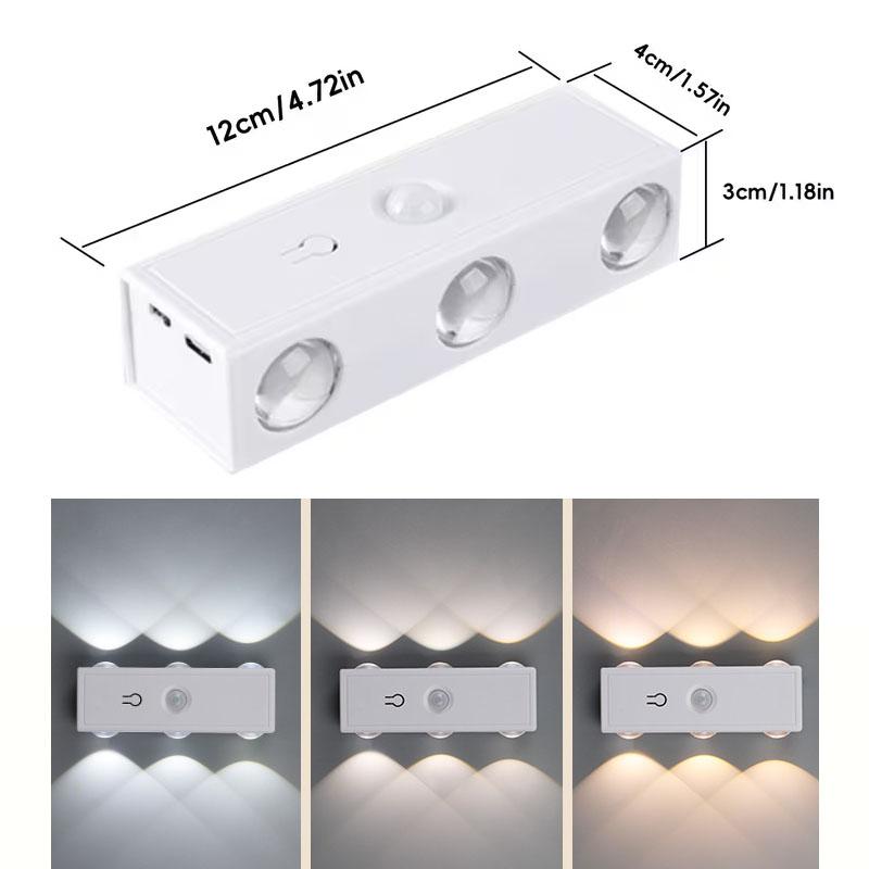 

RGB Smart Motion Sensor Night Lights LED Wall Lamps USB Rechargeable for Bedroom Hallway Stairs Office Ambient Lighting