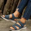 New Summer Women's Casual Wedge Heel Flat Soled Plus Size One Strap Sandals