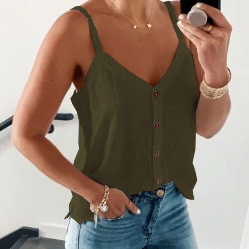 

Sleeveless V-Neck Vest Loose Suspender Sleeveless V-neck Vest Loose Sling Claret M