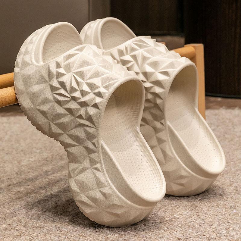 Elegantes Zapatillas de Arrastre Rectas de Fondo Grueso para Mujer, Nuevo Diseño de Diamantes, Zapatos de Playa Antideslizantes de Moda
