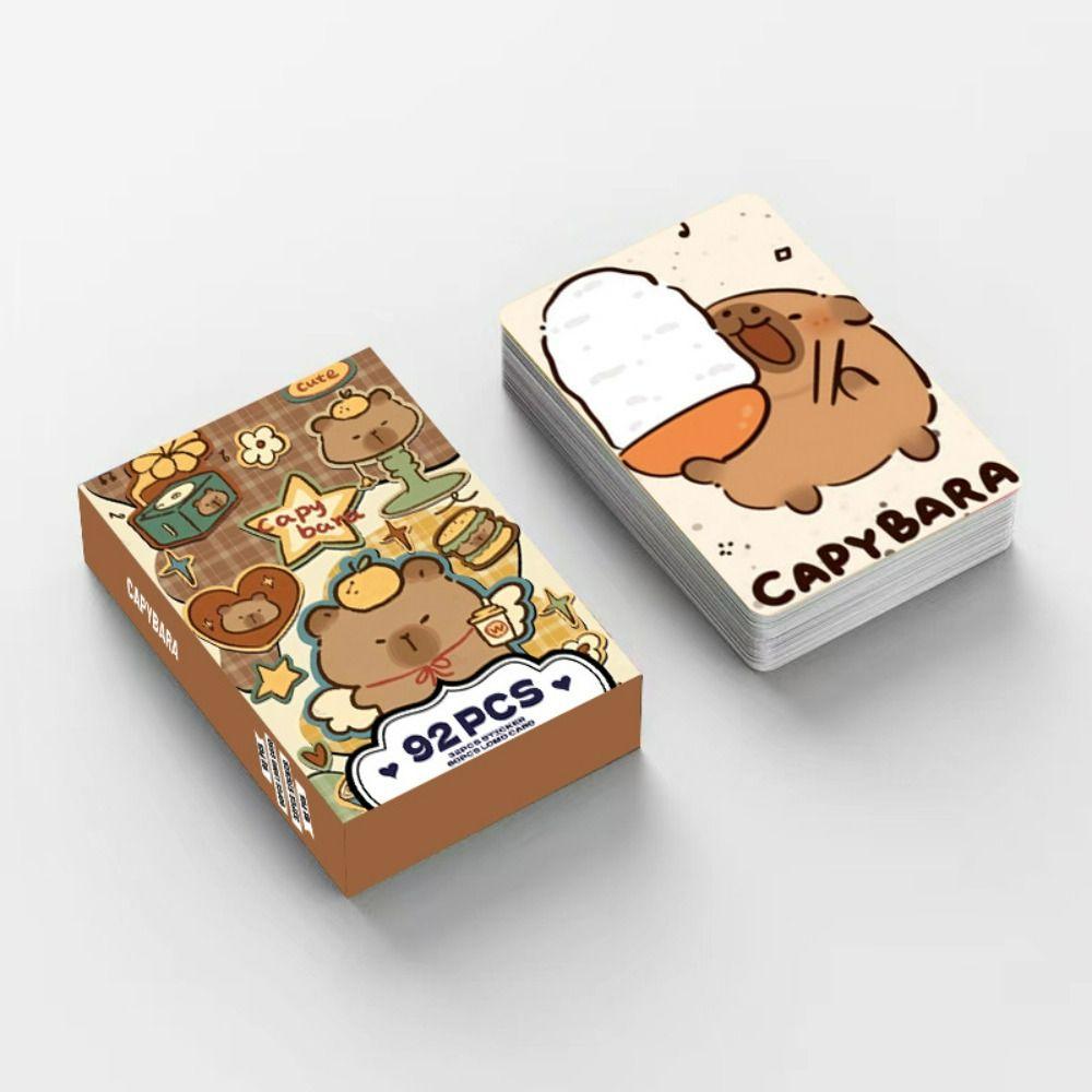 Cartoon Capybara Lomo Cards Glitter Collection Cards Lovely Capybara Photocards  Gift