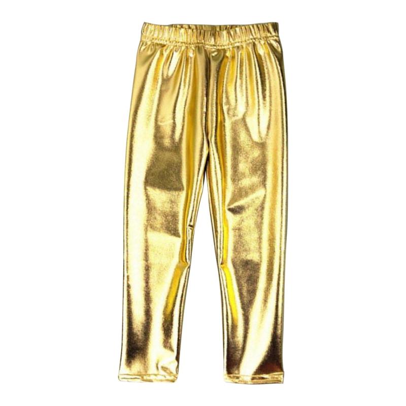 

2-10 лет Детские блестящие брюки золотого и серебряного цвета Детские брюки 150