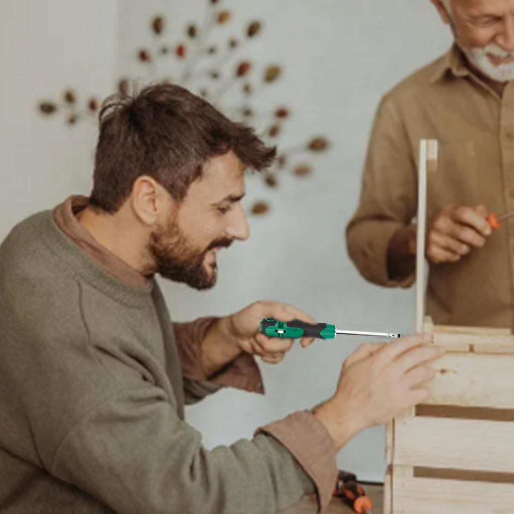 Chave de Fenda de Dupla Finalidade Com Função de Decapagem de Fios e Enrolamento de Cabos Ponta Magnética Para Manutenção Elétrica