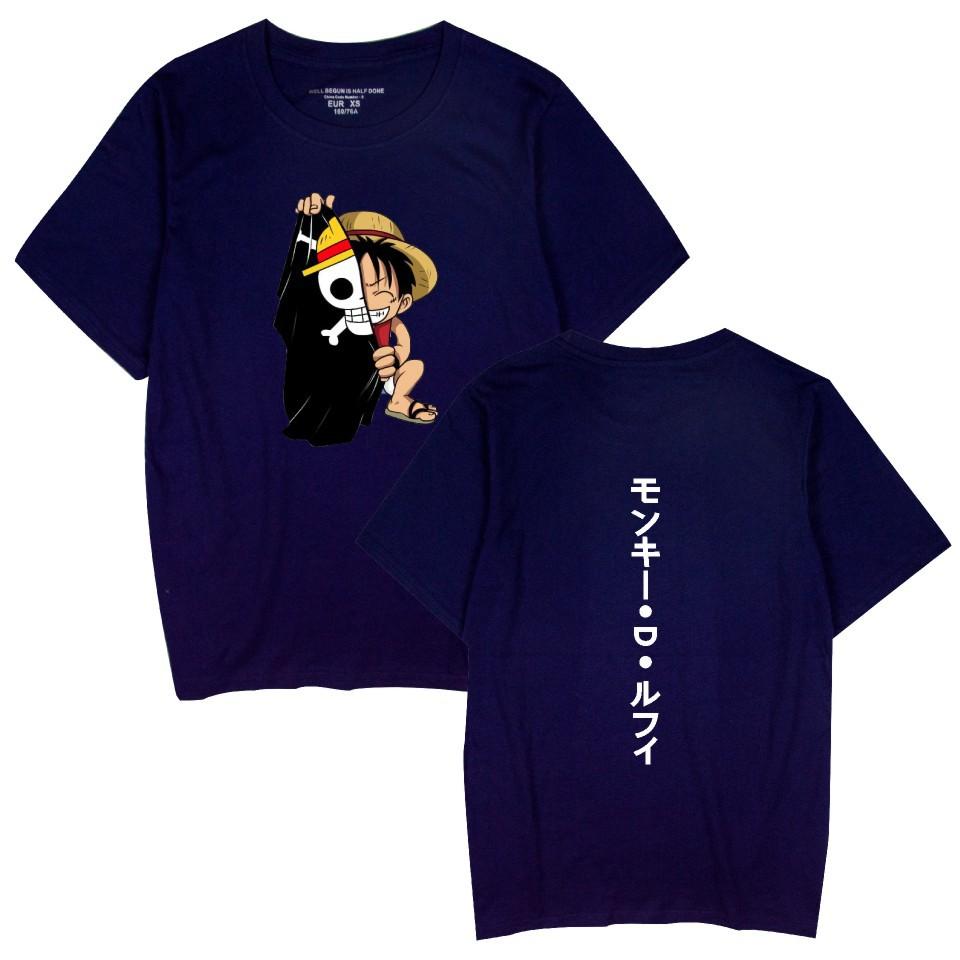 ONE PIECE Shirts Round Neck Short Sleeve Funny Clothes ONE PIECE Cartoon Printed Unisex T-Shirt