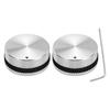 Uxcell Set Potențiometru din Aluminiu pentru Control Volum 18mm x Tip Șurub pentru Inele de Cauciuc Negre și Albe Butoane Argintii, 2, 1/4" (6mm) Butoane, 40mm,