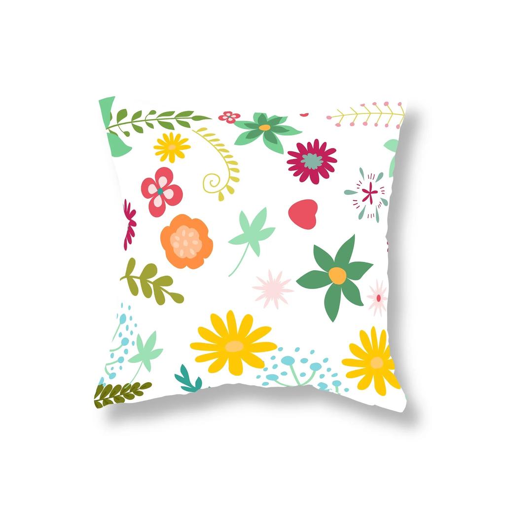 Simple Home Decor Plant Flower Pillowcase Sofa Decoration Room Bedside Office Game Chair Cushion Cover