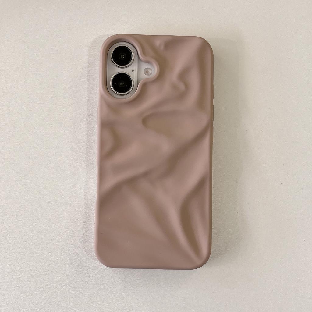 3D Wrinkled Water Ripples Pattern Soft Frosted TPU Shockproof Mobile Phone Case for iPhone 11 12 13 14 15 16 Pro Max