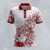 Polo à manches courtes pour homme imprimé en 3D Père Noël Mode Bouton au revers Chemise de sport Décontracté Vacances Vêtements pour homme surdimensionnés